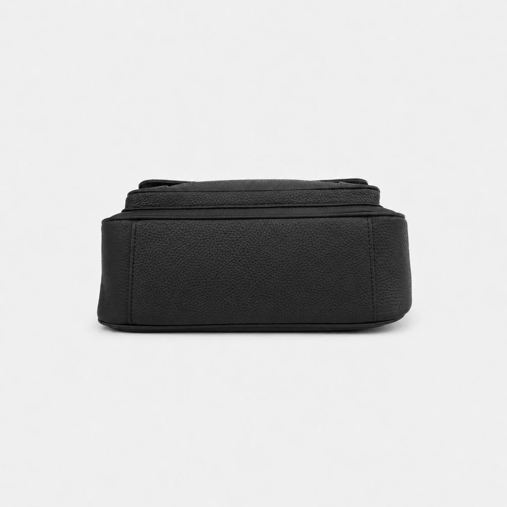 Turn Lock Flap Messenger Crossbody - Pebbled Leather