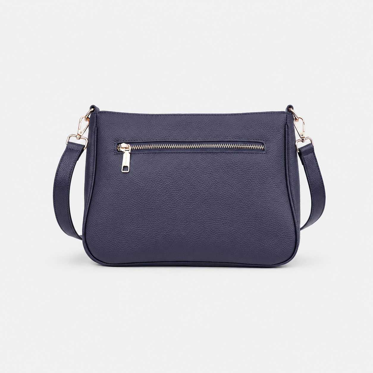 Turn Lock Flap Messenger Crossbody - Pebbled Leather