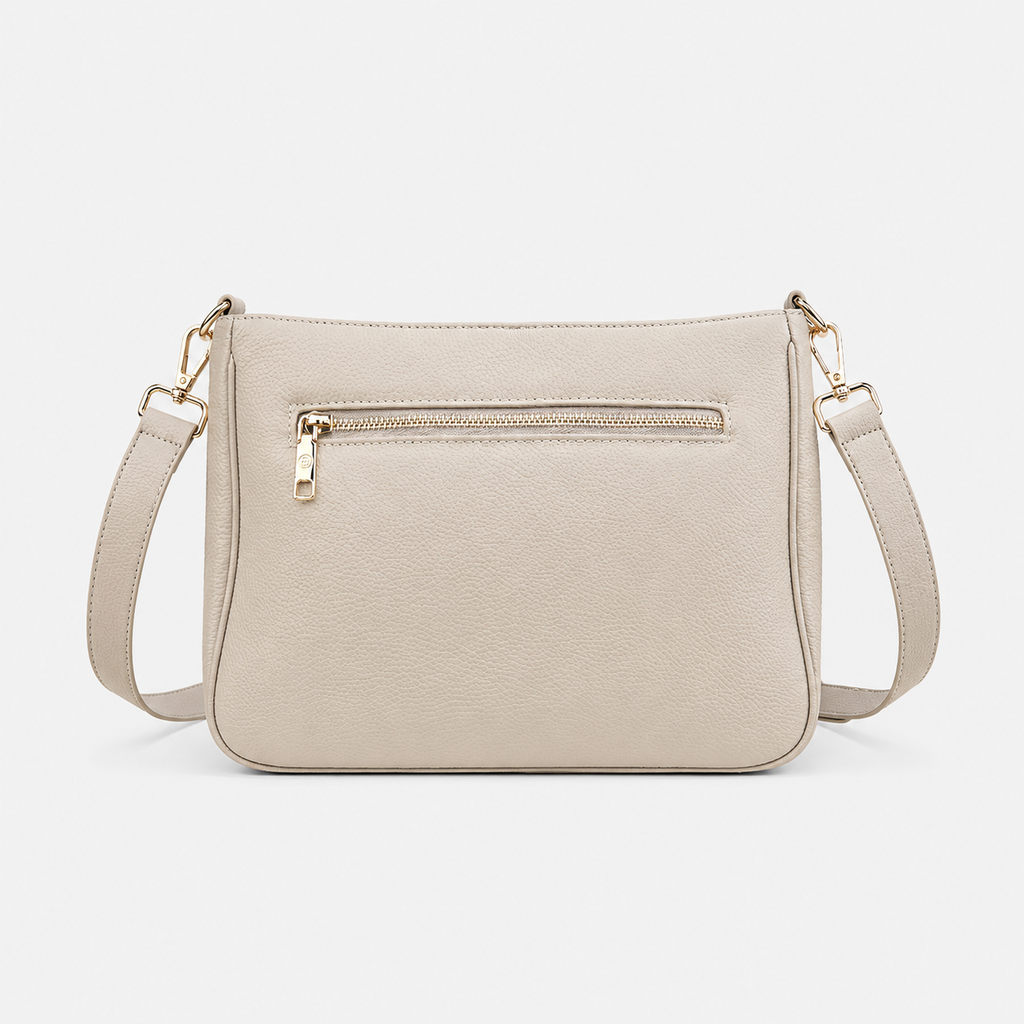 Turn Lock Flap Messenger Crossbody - Pebbled Leather